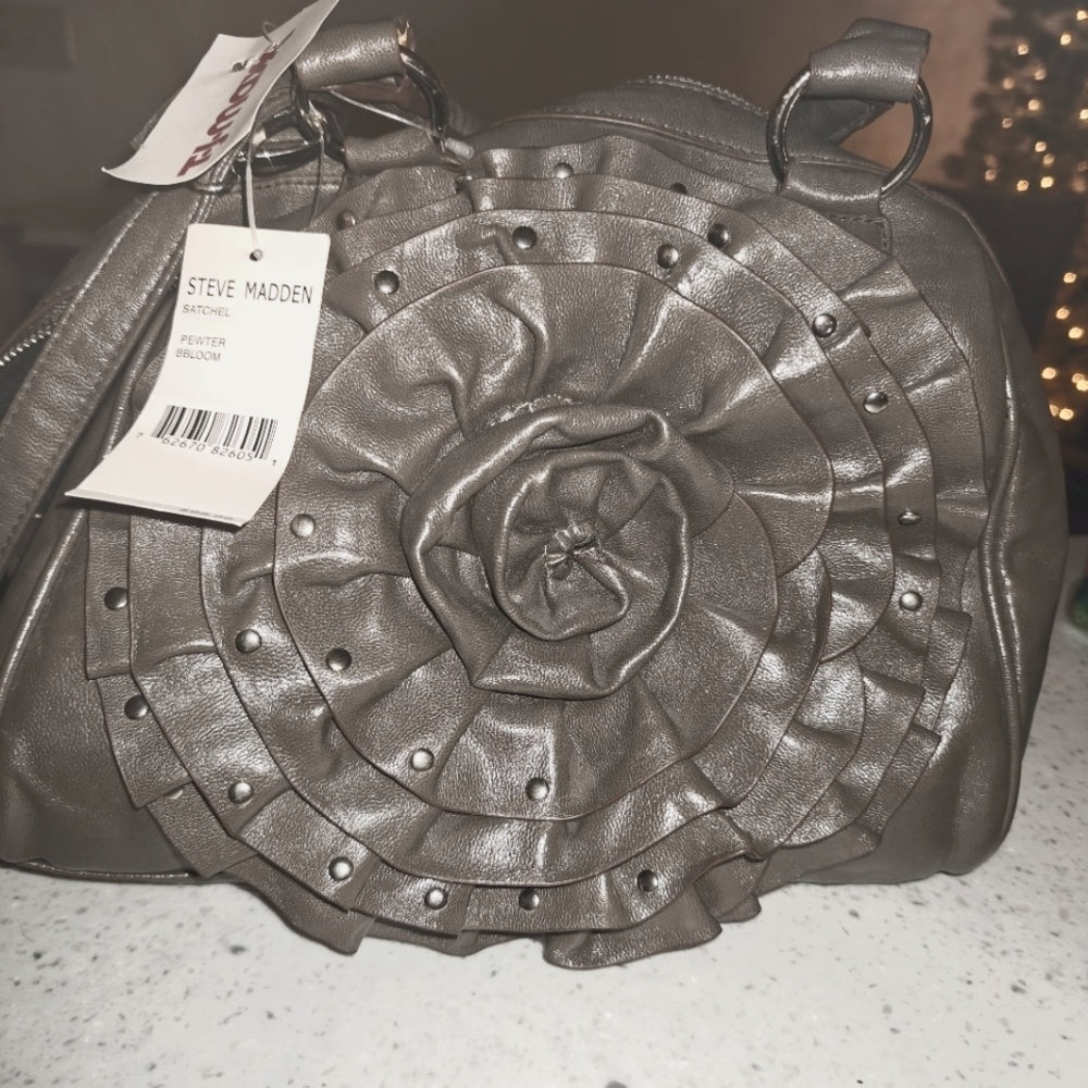 NWT Steve Madden Bloom Satchel Pewter/Gray